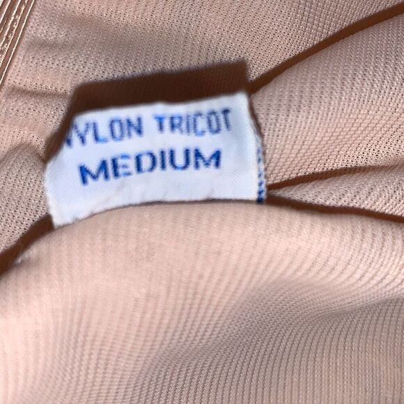 Vintage 1950s Charmode Nude Pink Lace Half Slip Pillow Tab Nylon Medium - Picture 13 of 14